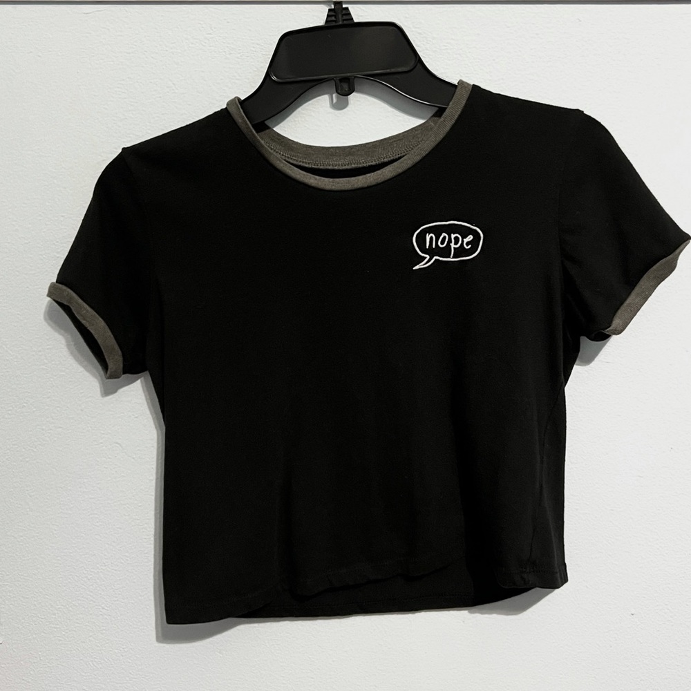 Cropped “Nope” Shirt
